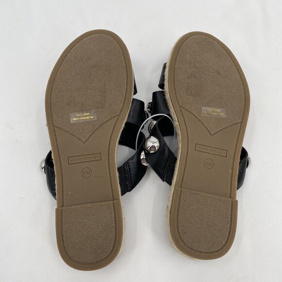 Marc Fisher Womens Studded Crisscross Strap Prisca Slide Sandals Black Size 6.5M - Picture 8 of 9